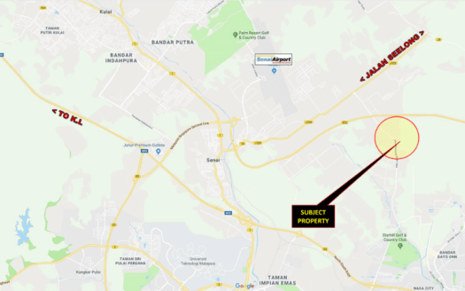 Senai Detached Factory with Open Shade For Rent